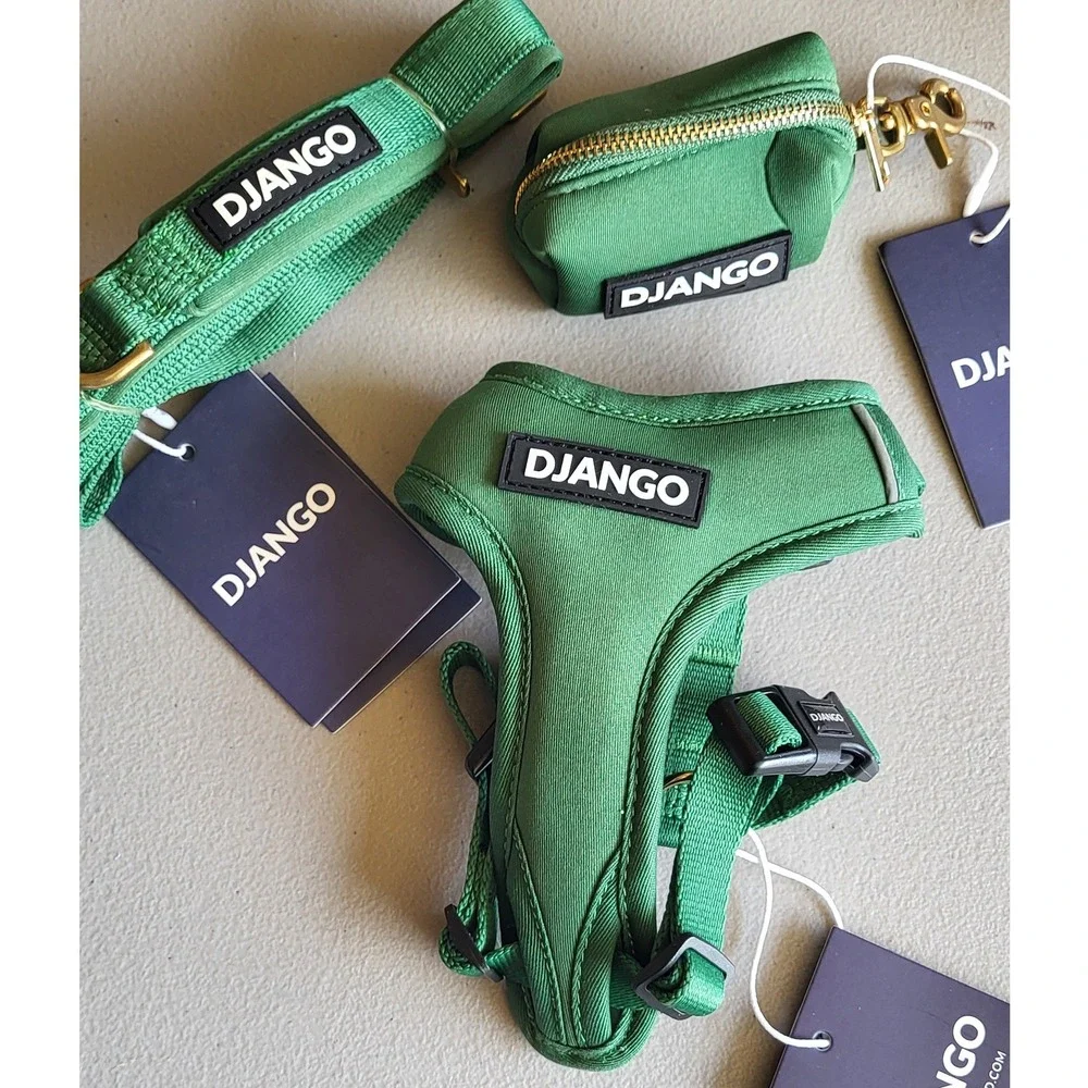 Django Adventure Dog Harness Leash Waste Bag Set Forest Green Small New